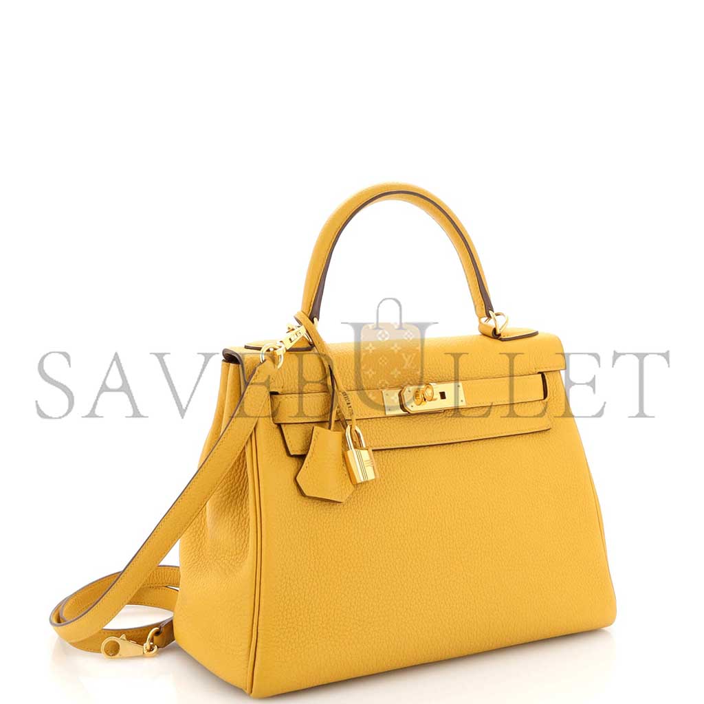 HERMÈS MASTER KELLY 28 AMBER YELLOW WITH GOLD HARDWARE (28*22*10cm) 